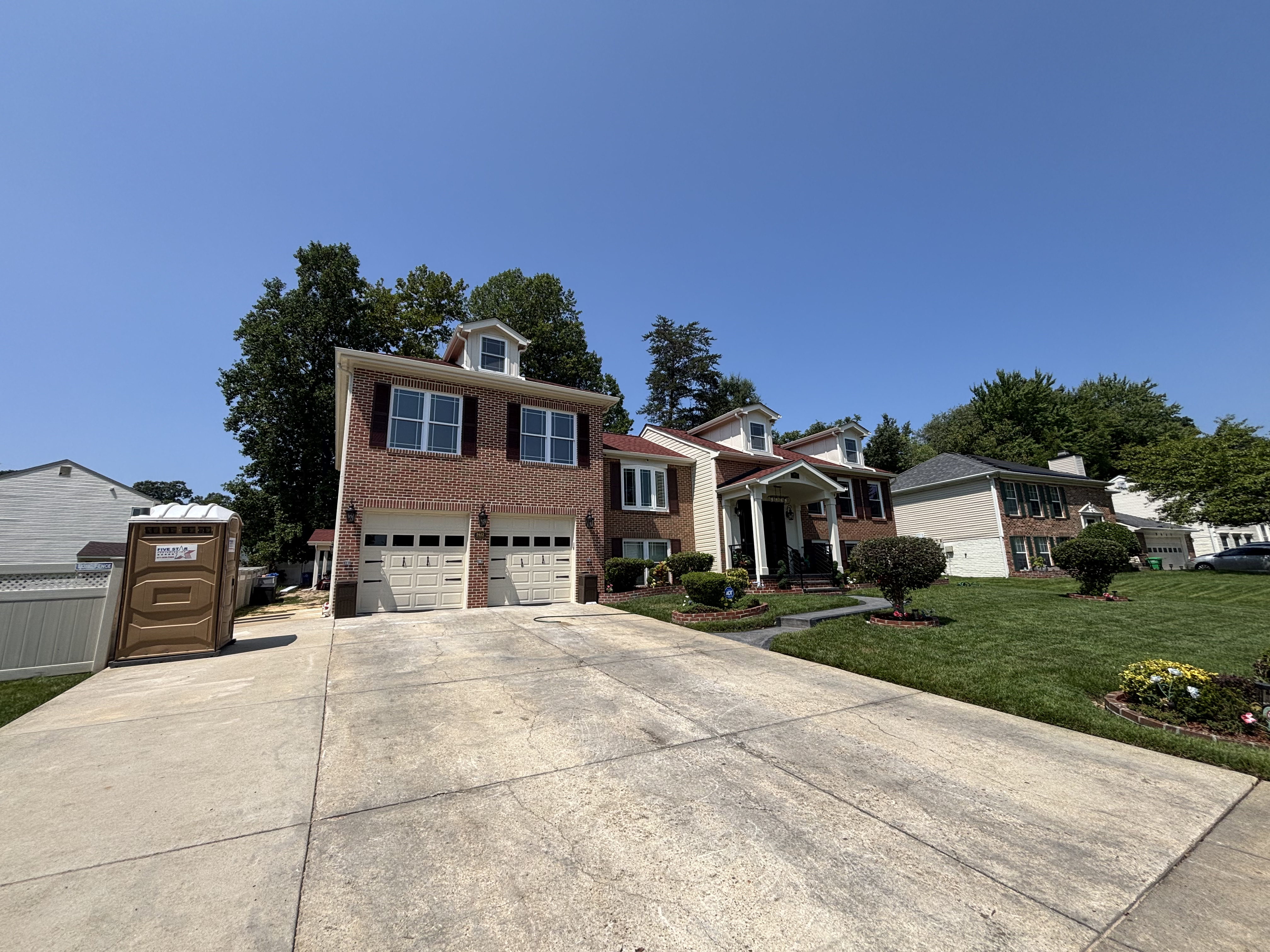 Completed home addition with brick and siding